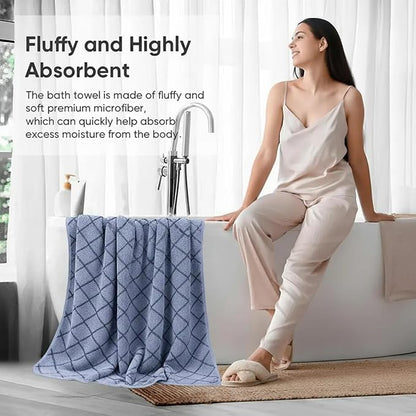 2-Pack Microfiber Bath Towels (27x54 Inches) - Ultra Soft & Quick Dry, 3X Absorbency, Lightweight for Gym, Yoga, Travel & Spa - Perfect for Home, Fitness & Post-Workout
