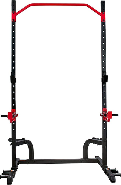 Sunny Health & Fitness Multifunctional Strength Training Home Gym – Complete Workout Equipment with Training Attachments, Optional Squat Stand, Power Rack Cage, Adjustable Incline Bench