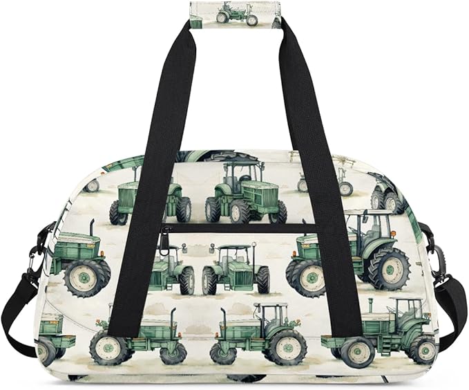 Tractor Truck Kids Duffel Bag for Boys, Sports Gym Bag Overnight Travel Weekender Bag Lightweight Carry On Sleepovers Bag for School Practice Gymnastics