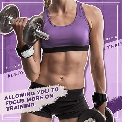 Lifting Wrist Straps Weight Lifting Grips with Cushion Wrist Loop Gym Workout Straps Double Layer Leather with Storage Pouch for Women and Men Deadlift Powerlifting Pull Up