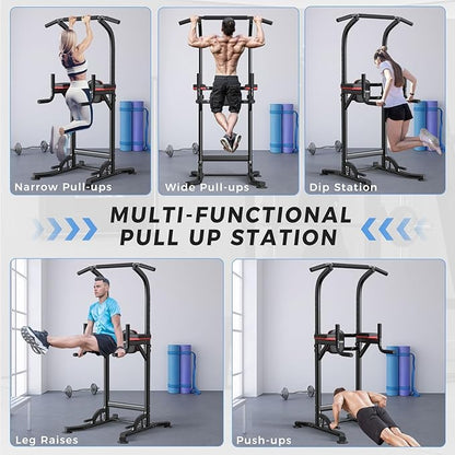ZENOVA Pull Up Bar, Multi-Function Pull Up Dip Bar Station, Home Gym Workout Strength Training Equipment for Men Women Muscle Building