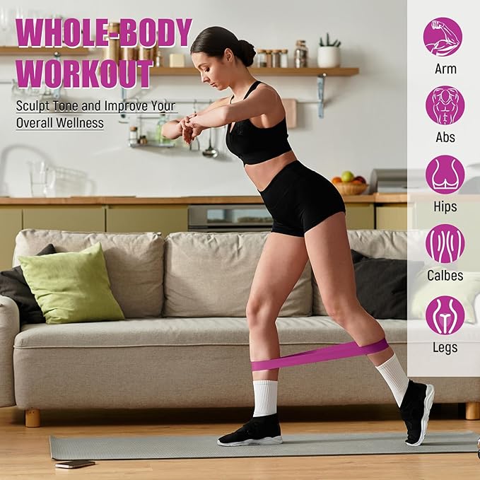 DEEKIN 20 Pcs Resistance Bands Resistance Loop Exercise Bands Exercise Equipment Elastic Drag Ring for Women and Men Home Fitness, Gym, Yoga