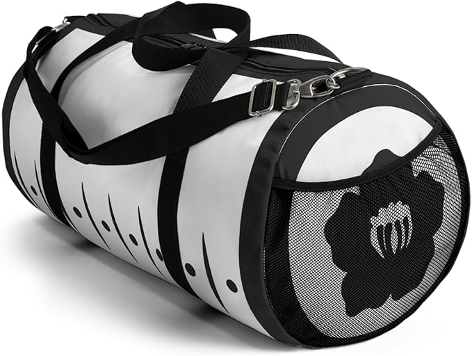 Anime Gym Bag for Women Men - Large Capacity Waterproof Workout Fitness Travel Sports Bags Fashion Street Camping ExpandaCLe Carry On Duffle Bag For Couple (White Byaku) PTY