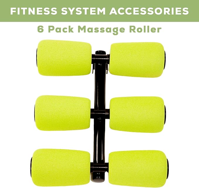 AB Doer 360 Workout Equipment for Total Core and Abs Exercise, Fat-Burning, Toning, and Fitness at Home, 6 Pack Massage Roller Kit