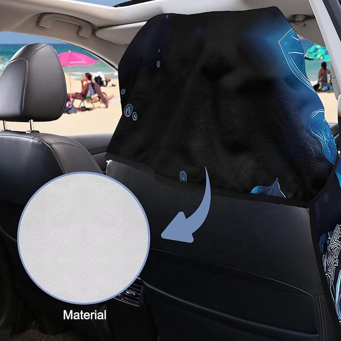Bulopur Sea Turtle Car Seat Towel Cover After Gym Workout Beach Swimming Heart Print Sweating Car Seat Cover Fits for Cars SUV Sedan Truck Front Seats