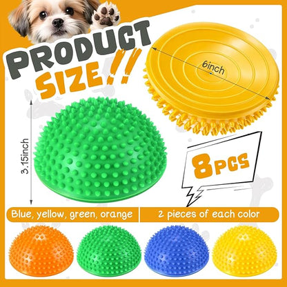 Shappy 8 Pcs Balance Pods for Dog Agility 6.3 x 6.3 x 3.15 Inches Training Platform Dog Exercise Equipment with Pump Pet Workout Tool for Strength, Body Balancing Core, Stability Rehabilitation