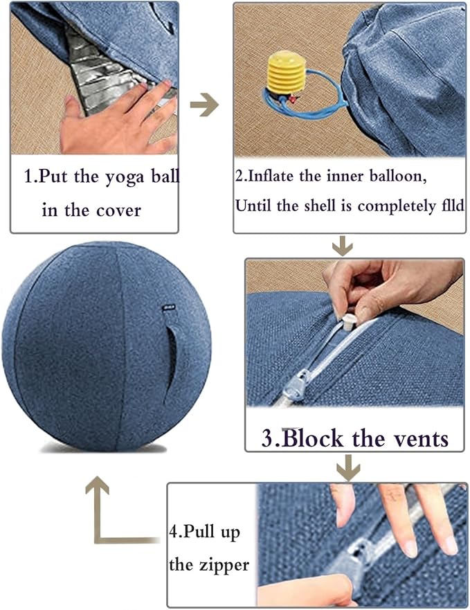 Yoga Ball Cover - Pilates Exercise Yoga Ball Cover, Anti Scratch Exercise Ball Cover with Handle for 55/65/75cm Birthing Ball, Stability Ball, Balance Ball (Without Ball)