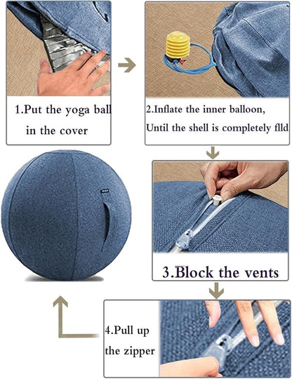 Yoga Ball Cover - Pilates Exercise Yoga Ball Cover, Anti Scratch Exercise Ball Cover with Handle for 55/65/75cm Birthing Ball, Stability Ball, Balance Ball (Without Ball)