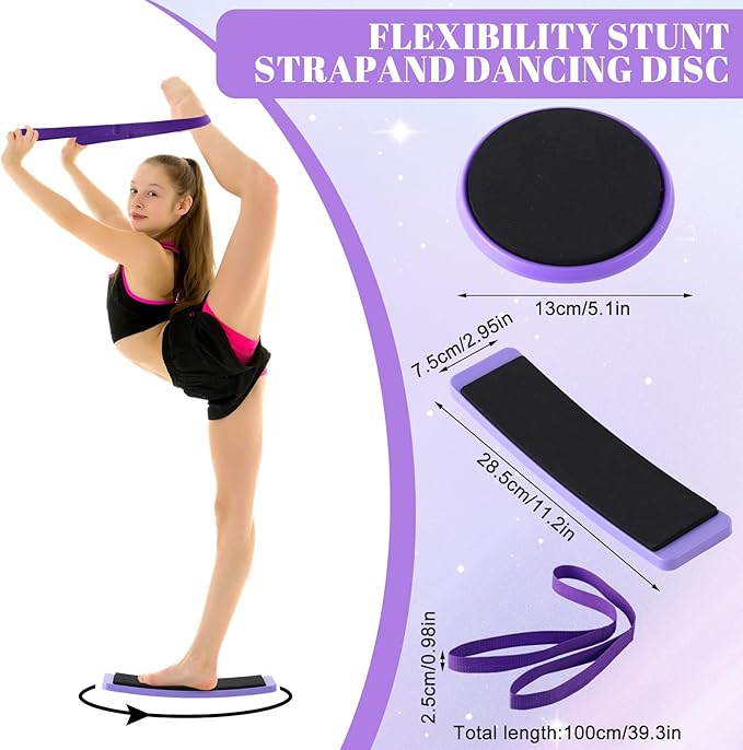 7pcs Cheer Flyer Training Set for Home Practice, Cheer Stand Kit with Balance Trainer, Stretch Strap, Rotating Board & Ankle Support, Safe Cheerleading Equipment for Beginners & Athletes