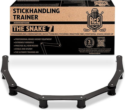 ACE HOCKEY The Snake Trainer - Lightweight Stickhandling Training Tool - Hockey Training Equipment for Puck Control, Reaction Time and Coordination - Portable, Durable and Adjustable