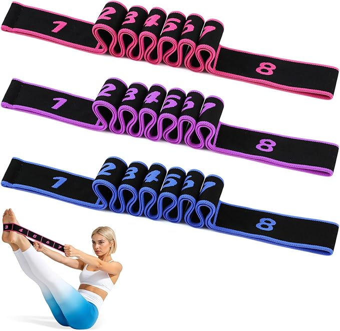 Resistance Bands, Figure 8 Exercise Bands for Women Men,25lb 8 Shaped Resistance Rubber Band for Arms, Back, Shoulder Stretch with Handles, Fullbody Yoga Pulling Rope