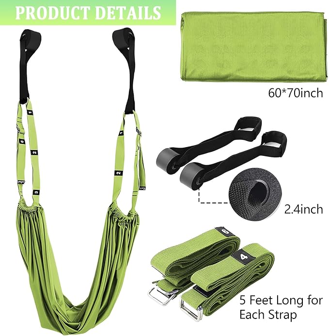 Leg Stretcher Strap Adjustable Fitness Strap Band for Waist Trainer Stretching Door Swing Flexibility Tensile Trainer with Carrying Pouch Back Bend Go Upside-Down for Yoga Practitioner Ballet Dancer Gymnastics Exercises