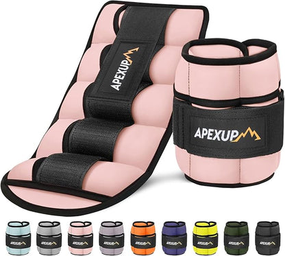 APEXUP 10lbs/Pair Adjustable Ankle Weights for Women and Men, Modularized Leg Weight Straps for Yoga, Walking, Running, Aerobics, Gym, Physical Therapy