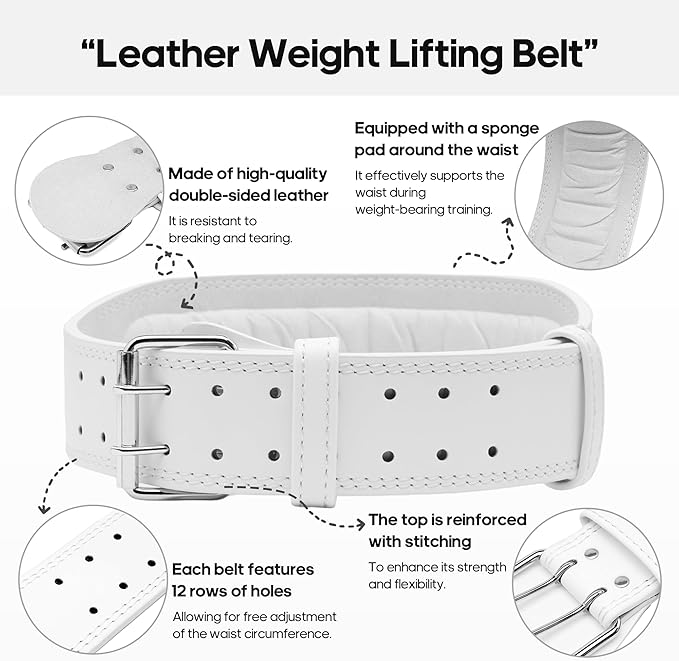 Women's Weight Lifting Belt 4 Inch Wide, Gym Powerlifting Belt for Women with Padded Lumbar Support, Adjustable Fitness Belt for Deadlift, Squats, Cross Training & Workout