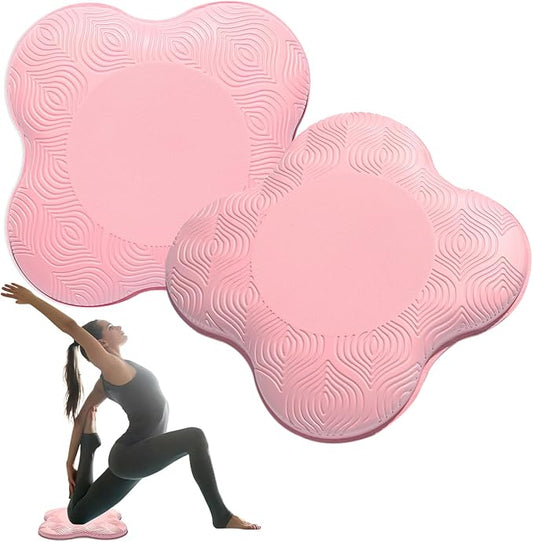 2 Pack Yoga Knee Pads Mat Set - Extra Thick Foam Kneeling Pad Cushion for Knees, Elbows, Wrists, Head - Yoga Essentials for Women Men, Non-Slip Pilates, Meditation, Floor Workouts