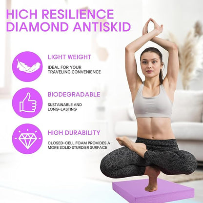 Exercise Balance Pad，Balance Foam Mat for Physical Therapy Equipment & Strength Stability Training, Slip Resistant Foam Mat for Yoga, Pilates, Meditation，Gardening knee pads