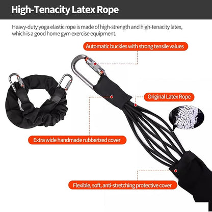 Bungee Dance Resistance Belt Rope,Professional Hanging Heavy Cord Yoga Fitness Bungee for Aerial Dance Home Suspension Training Kit W/Accessories (Set of 1 60~70kg)