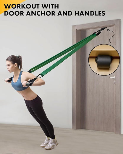 Resistance Bands, Exercise Bands, Resistance Bands for Working Out with Handles and Door Anchor, Workout Bands for Men Women with Protective Sleeve for Fitness Weights Work Out at Home