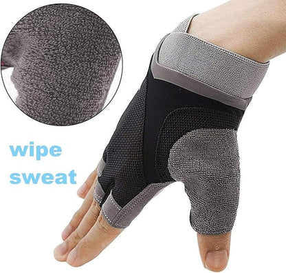 Luwint Women Fingerless Yoga Gloves, Non Slip Padded Barre Pilates Fitness Workout Training Exercise Accessories