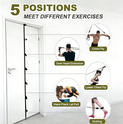 Multi Loop Door Anchor Strap for Resistance Bands, 16.4ft Heavy Duty Anchor System with Multiple Loops, Punch-Free Workout Strap with Storage Bag for Home Gym, Full Body Training & Physical Therapy