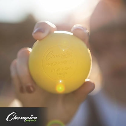 Champion Sports Lacrosse Balls – Official Size SEI Certified, Multi-Color Packs of 3, 6, or 12 for Practice & Games