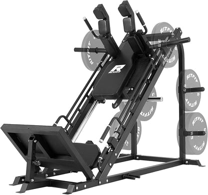 RitFit 3-in-1 Leg Press Hack Squat Machine for Home Gym, 1500LB Capacity, Compact Space-Saving Design with Multiple Hack Squat & Leg Press Angles