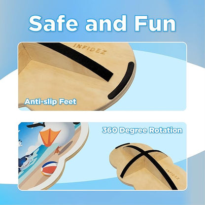 Wooden Balance Board Kids, Wobble Board For Balance, Balance Board Toddler Supporter, Balance Boards for Stability and Core Training