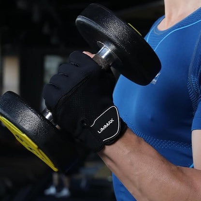 LiMiMAX Workout Gloves for Women & Men, Breathable Half Finger Gym Gloves with Non-Slip Padded Palm, Lightweight Fitness Gloves for Weight Lifting, Cycling, Crossfit, Training, Pink