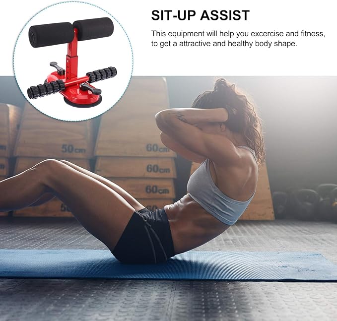 HANABASS Adjustable Sit-up Assist Device Suction Cups Portable Abdominal Fitness Equipment for Home Workout Height Adjustable Sit-up Bar for Core Strength Training