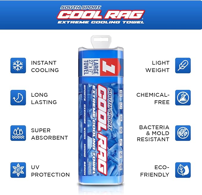 Cool Cool RAG Extreme Cooling Towel for Heat Relief - PVA Cooling Towel for Workout, Gym, Running and for Other Outdoor Sports - Cooling Rag for Neck - Cool Towel for Quick Cooling