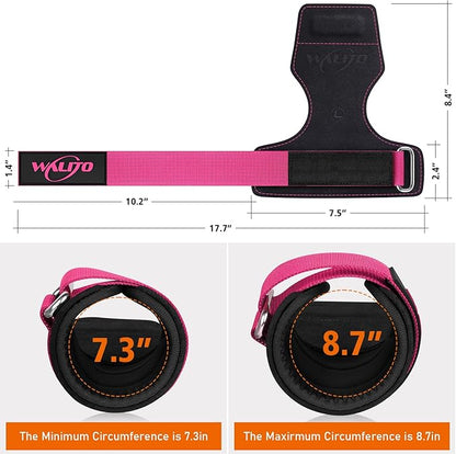 Weight Lifting Wrist Strap，Double Layer Leather Wrist Wraps with Neoprene Padding for Weightlifting & Deadlifts – Adjustable Gym Straps for Men & Women