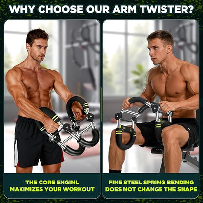 Twister Arm Trainer, 9-Level Adjustable/Non-Adjustable (20-270/20-160Lbs), Non-Foldable/Foldable, with Adjustment Tool & Mechanical Counting Grip, Home Gym Exerciser for Men Women
