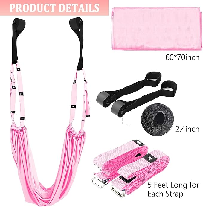 Leg Stretcher Strap Adjustable Fitness Strap Band for Waist Trainer Stretching Door Swing Flexibility Tensile Trainer with Carrying Pouch Back Bend Go Upside-Down for Yoga Practitioner Ballet Dancer Gymnastics Exercises