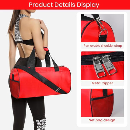 C&F BOGMOST Small Gym Bag for Women & Men,Small Lightweight Duffel Bag Carry On Bags Mini Duffel Travel Bag Waterproof Sports Bags for Workout/Sport/Travel, Red,Large