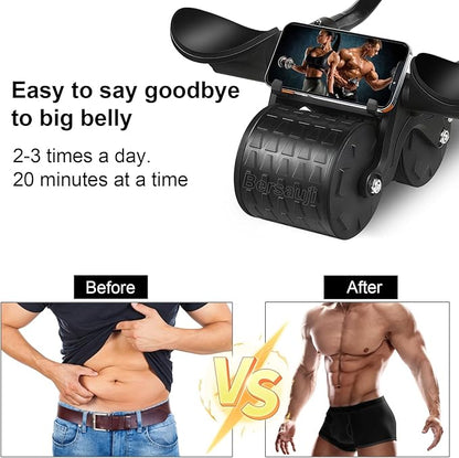 2026 New Ab Roller Wheel with Knee Mat &Timer, Automatic Rebound Abdominal Wheel, Ab Abdominal Exercise Roller with Elbow Support, Abs Workout Equipment Ab Exercise Roller for Women Men