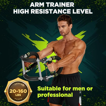 Twister Arm Trainer, 9-Level Adjustable/Non-Adjustable (20-270/20-160Lbs), Non-Foldable/Foldable, with Adjustment Tool & Mechanical Counting Grip, Home Gym Exerciser for Men Women