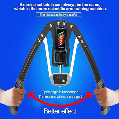 EAST MOUNT Twister Arm Exerciser with Counter Display-Adjustable 22-440lbs Hydraulic Power, Home Chest Expander, Shoulder Muscle Training Fitness Equipment, Arm Exercise Strengthener