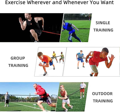 Resistance Speed Training Set, 8pcs Exercise Explosive Force Bounce Physical Equipment Double Rope Improve Agility Power Strength for Jumping Basketball Tennis Football Volleyball
