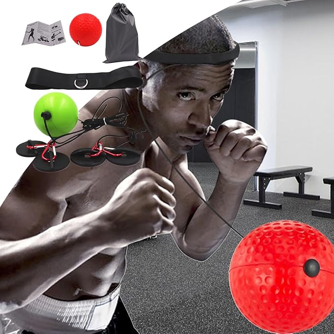 Boxing Reflex Ball - Boxing Head Ball for Punch Speed | No Drill Reflex Balls with Headband, Improve Hand-Eye Coordination, Punching Speed, Fight Reaction