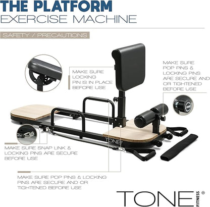Tone Fitness Foldable Hip Thrust & Glute Exercise Machine | Adjustable Sissy Squat, Core & Leg Trainer | Multiple Colors