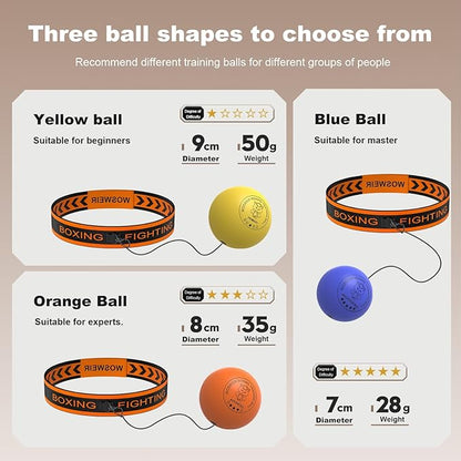 Boxing Reflex Ball - Improve Speed, Agility & Coordination - Perfect for Boxing Training & Fitness Workouts