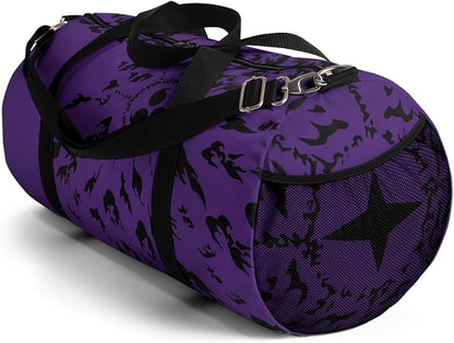 Anime Gym Bag for Women Men - Large Capacity Waterproof Workout Fitness Travel Sports Bags Fashion Street Camping ExpandaCLe Carry On Duffle Bag For Couple (Purple Cursed Mark) PTY