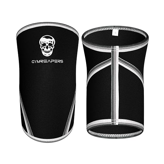 Gymreapers Knee Sleeves (1 Pair) With Gym Bag - IPF Approved - Knee Sleeve & Compression Brace for Squats, Fitness, Weightlifting, and Powerlifting 7MM Sleeve Pair - For Men & Women (Large)