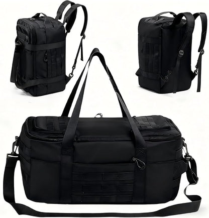 Tactical Gym Bag for Men 40L Tactical Duffel Bag Backpack Gym Bag Large With MOLLE Water Resistant 600D Degree Full Opening Powerlifting for Travel Crossfit Football
