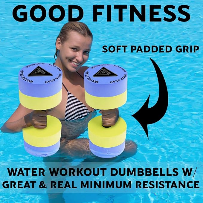 Water Gear Resistance Bells - Water Fitness and Pool Exercise - Intense Workout Without Added Stress - Easy on Joints