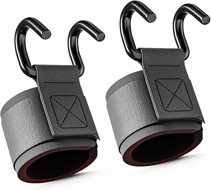 Weight Lifting Hooks for Deadlifting (Pair), 660Lbs Capacity Non-Slip Wrist Support Straps for Men & Women, Gym Wrist Wraps for Pull Up, Fitness, Strength Training, Bodybuilding Workout