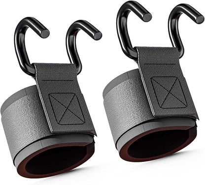 Weight Lifting Hooks for Deadlifting (Pair), 660Lbs Capacity Non-Slip Wrist Support Straps for Men & Women, Gym Wrist Wraps for Pull Up, Fitness, Strength Training, Bodybuilding Workout