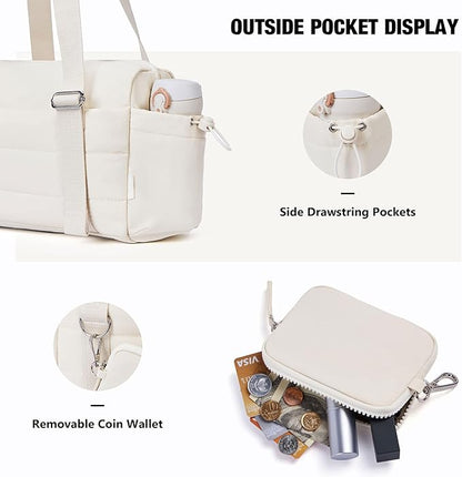 ROULENS Small Gym Bag for Women 2 Set Mini Gym Duffle Bag with Wet Compartment and Coin Wallet, Gym Tote Bag for Workout/Sport/Travel