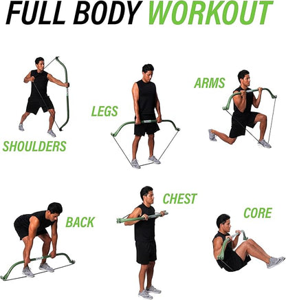 Gorilla Bow Lite Portable Home Gym System, Strength Training Equipment 100 Plus Workouts, All in One Exercise Equipment for Travel, Home Gym & Outdoor Workouts (Lite Travel Bow, Black, Base Bundle)