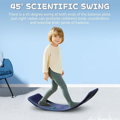Rocker Board Balancing Training,Balance Board, Plastic Balance Seesaw Board with Elastic Ball, Improves Motor Skills and Build Core Strength, for Kids Toddlers Teens Balance Training, Balance boa